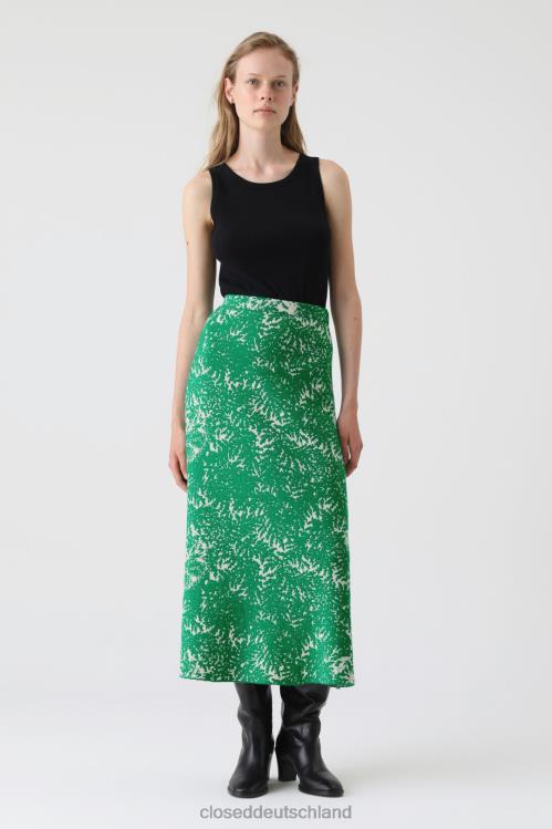 Kleidung grüne Patina 0RP8Z1782 CLOSED Langer Rock aus Wolle und Kaschmir Frauen