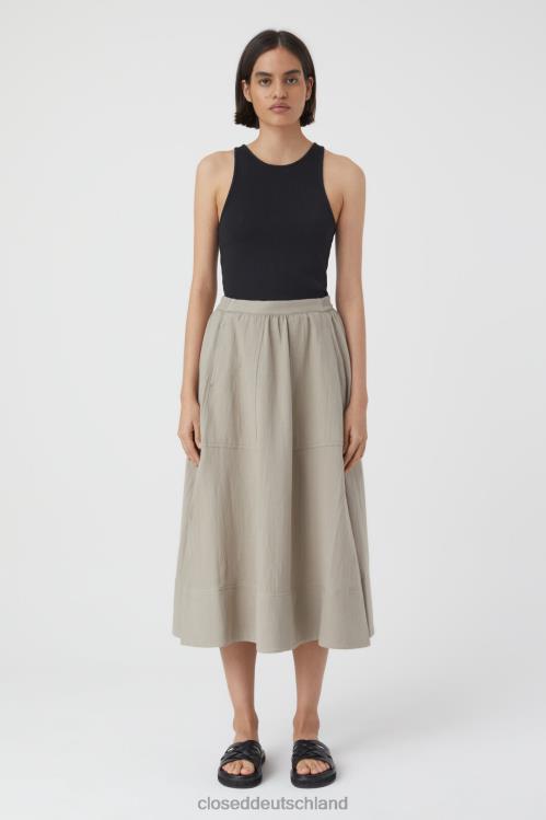 Kleidung graues Furnier 0RP8Z1784 CLOSED langer Baumwollrock Frauen