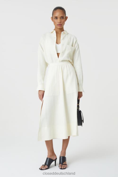 Kleidung naturfarben 0RP8Z1783 CLOSED langer Baumwollrock Frauen