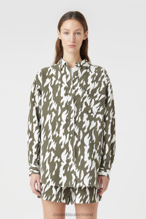Kleidung Armeegrün 0RP8Z456 CLOSED Bedrucktes Longshirt Frauen