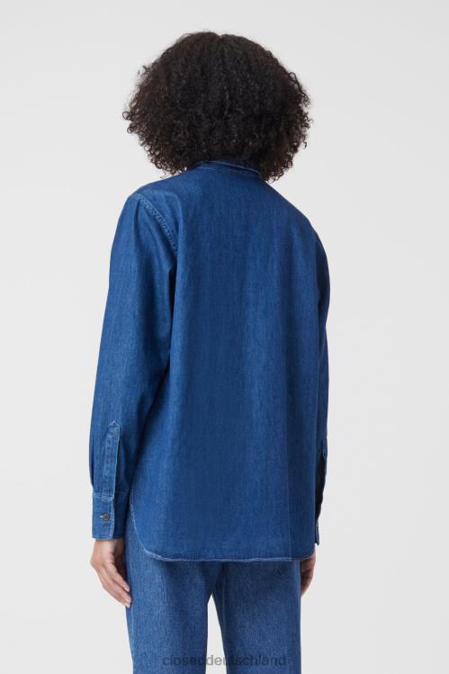 Kleidung Dunkelblau 0RP8Z1570 CLOSED Hemdbluse aus Bio-Jeans Frauen