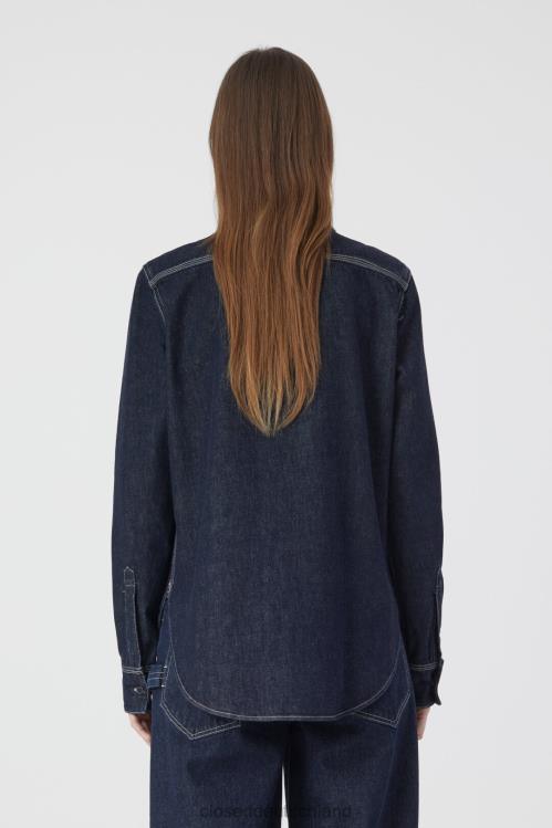 Kleidung Dunkelblau 0RP8Z432 CLOSED Bluse mit Nieten Frauen