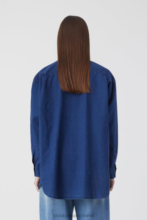 Kleidung Dunkelblau 0RP8Z447 CLOSED Basic-Jeanshemd Frauen