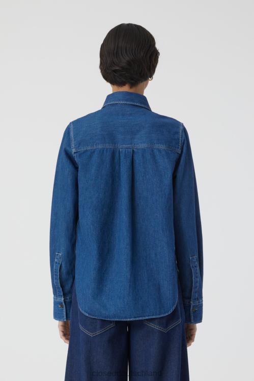 Kleidung Dunkelblau 0RP8Z451 CLOSED Jeanshemd Frauen
