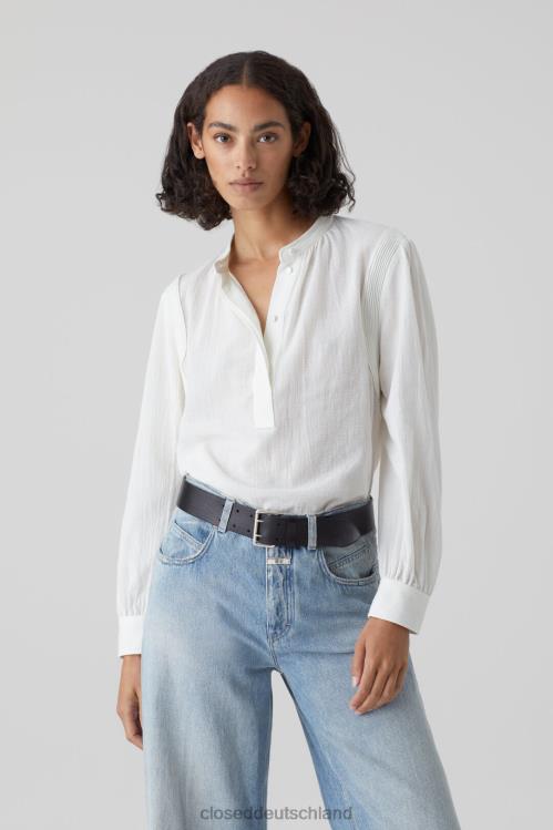 Kleidung Elfenbein 0RP8Z1546 CLOSED Tunikabluse aus Baumwolle Frauen