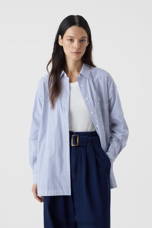 Kleidung Elfenbein 0RP8Z1554 CLOSED gestreiftes Longshirt Frauen