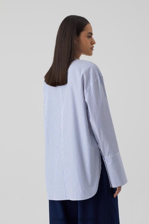 Kleidung Elfenbein 0RP8Z1596 CLOSED Bluse aus Bio-Baumwolle Frauen