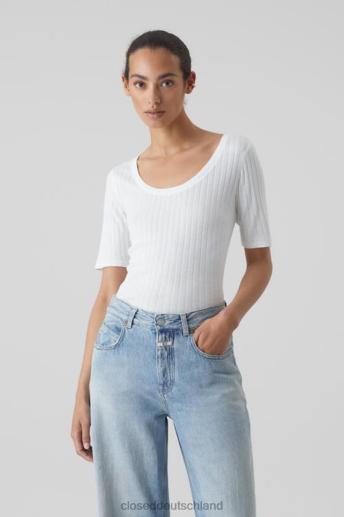Kleidung Elfenbein 0RP8Z1685 CLOSED Basic-Shirt Frauen