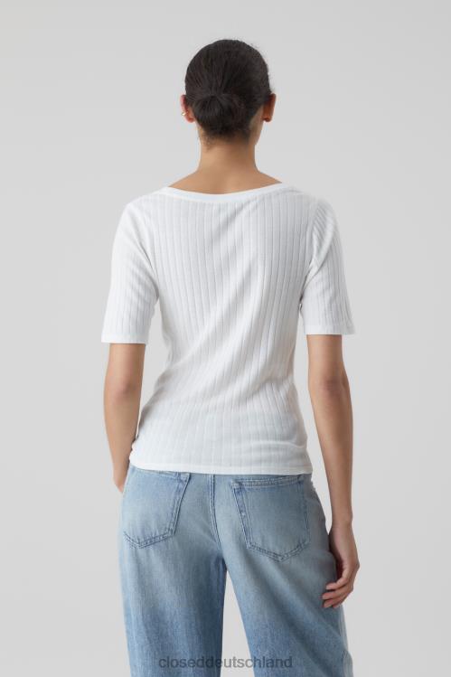 Kleidung Elfenbein 0RP8Z1685 CLOSED Basic-Shirt Frauen