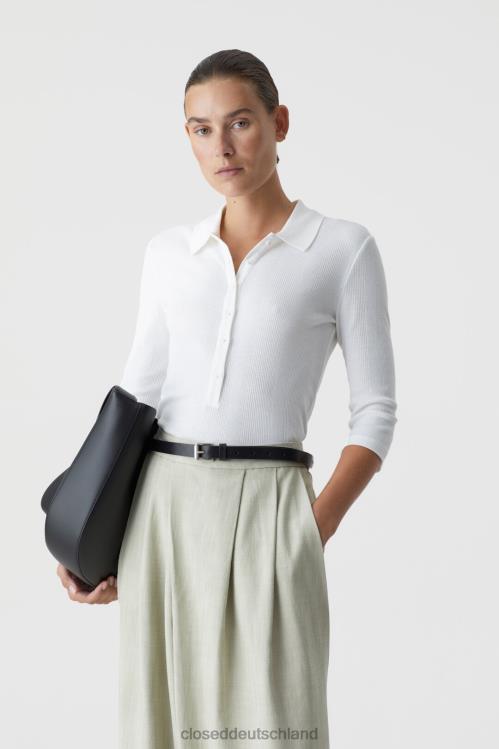 Kleidung Elfenbein 0RP8Z1687 CLOSED zerrissenes Poloshirt Frauen