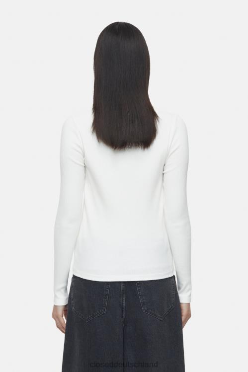 Kleidung Elfenbein 0RP8Z504 CLOSED Langarmshirt mit V-Ausschnitt Frauen