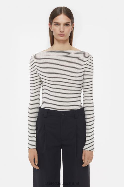 Kleidung Elfenbein 0RP8Z510 CLOSED Langarmshirt mit Stehkragen Frauen