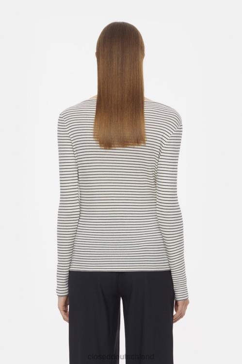 Kleidung Elfenbein 0RP8Z510 CLOSED Langarmshirt mit Stehkragen Frauen