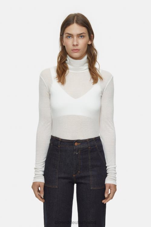 Kleidung Elfenbein 0RP8Z534 CLOSED Rollkragen-Langarmshirt Frauen