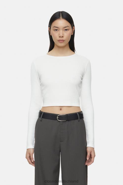 Kleidung Elfenbein 0RP8Z558 CLOSED kurzes Langarmshirt Frauen