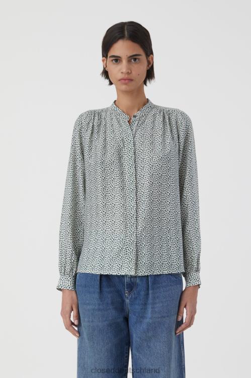 Kleidung Farngrün 0RP8Z484 CLOSED Bedruckte Bluse Frauen