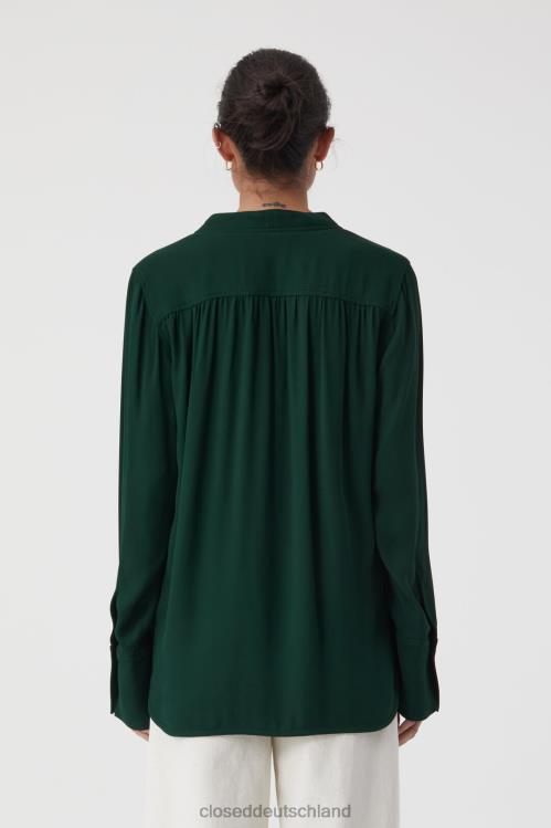 Kleidung Farngrün 0RP8Z498 CLOSED Bluse mit V-Ausschnitt Frauen