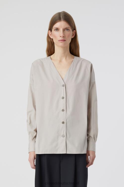 Kleidung Gips beige 0RP8Z473 CLOSED Baumwollbluse Frauen