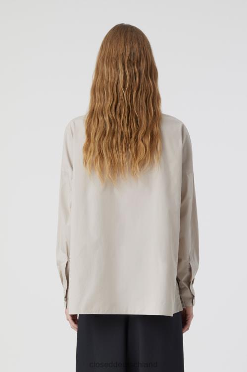 Kleidung Gips beige 0RP8Z473 CLOSED Baumwollbluse Frauen
