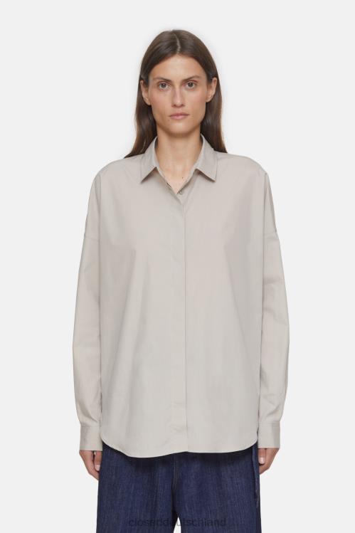 Kleidung Gips beige 0RP8Z476 CLOSED Hemd aus Bio-Baumwolle Frauen