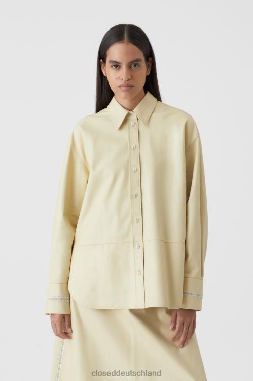 Kleidung Holunder 0RP8Z1589 CLOSED Hemdbluse aus Leder Frauen