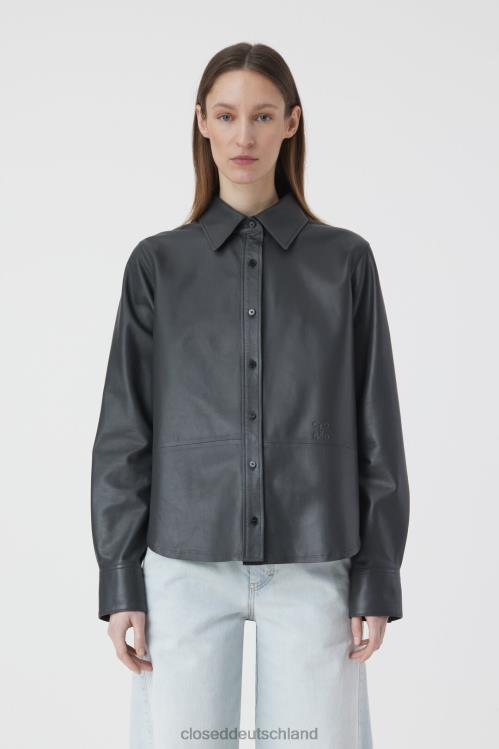 Kleidung Holzkohle 0RP8Z463 CLOSED Lederhemd Frauen