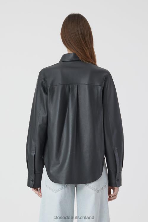 Kleidung Holzkohle 0RP8Z463 CLOSED Lederhemd Frauen