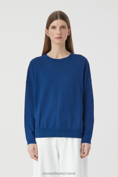 Kleidung Indigo Blau 0RP8Z1501 CLOSED Einfacher Rundhalsausschnitt Frauen