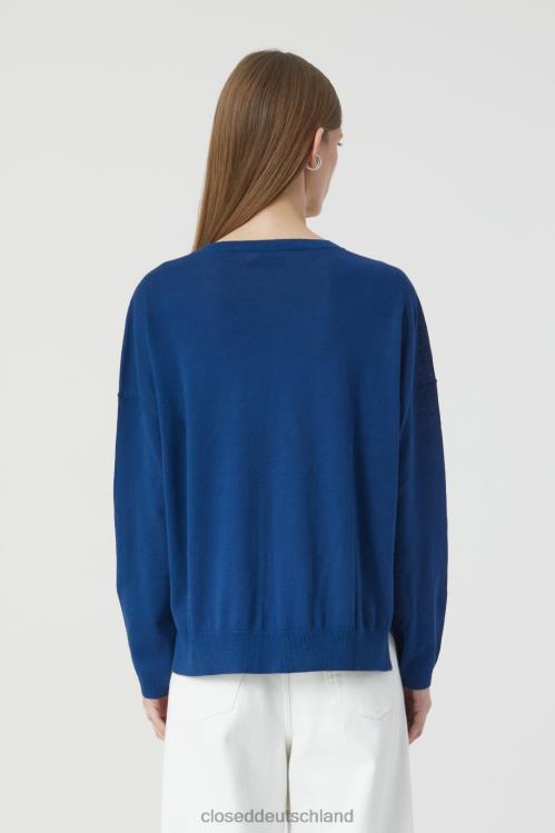 Kleidung Indigo Blau 0RP8Z1501 CLOSED Einfacher Rundhalsausschnitt Frauen