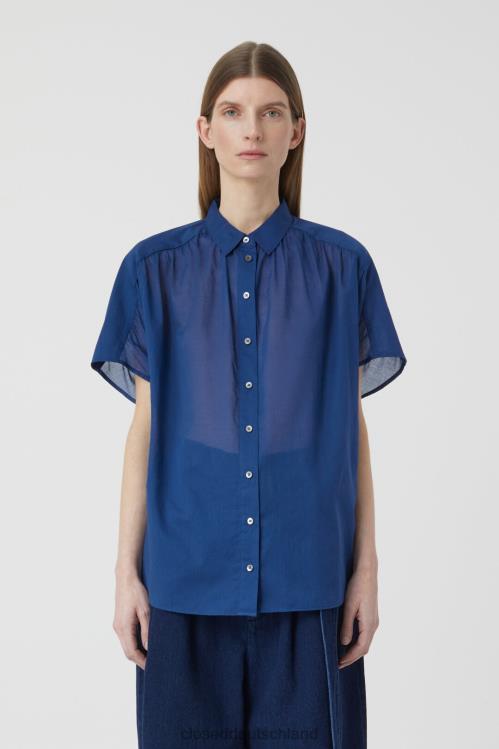 Kleidung Indigo Blau 0RP8Z1549 CLOSED Kurzarmbluse Frauen
