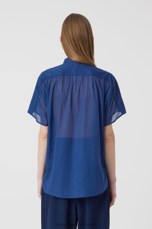 Kleidung Indigo Blau 0RP8Z1549 CLOSED Kurzarmbluse Frauen
