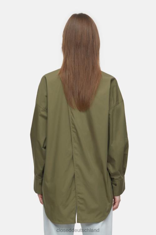 Kleidung Industriegrün 0RP8Z496 CLOSED Popeline-Bluse Frauen