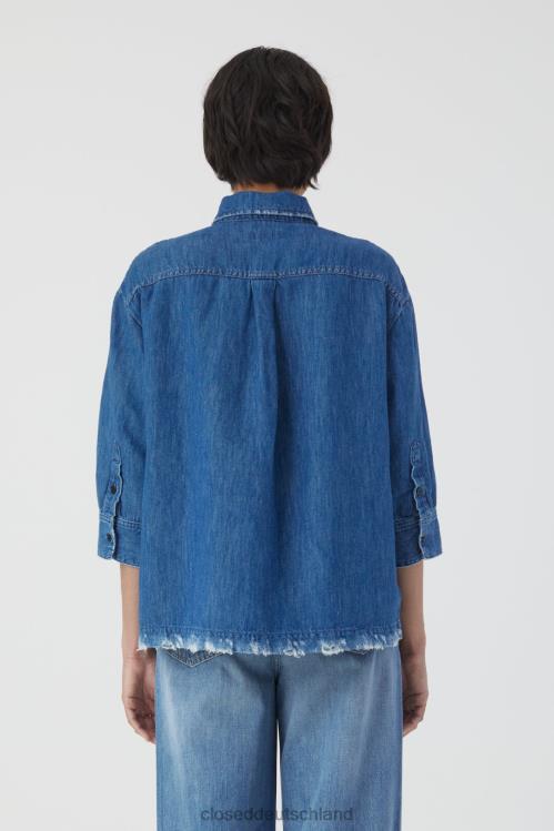 Kleidung Mittelblau 0RP8Z1542 CLOSED Bluse aus Baumwolle und Leinen Frauen