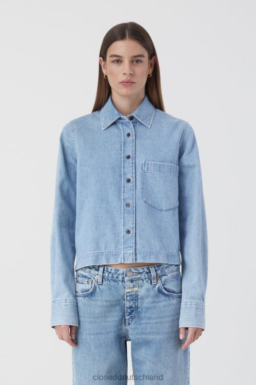 Kleidung Mittelblau 0RP8Z429 CLOSED kurzes Jeanshemd Frauen