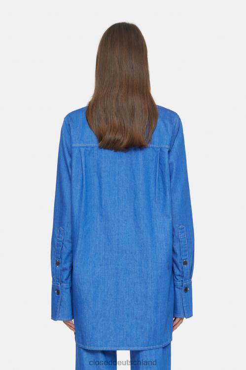 Kleidung Mittelblau 0RP8Z474 CLOSED Biesenbluse Frauen