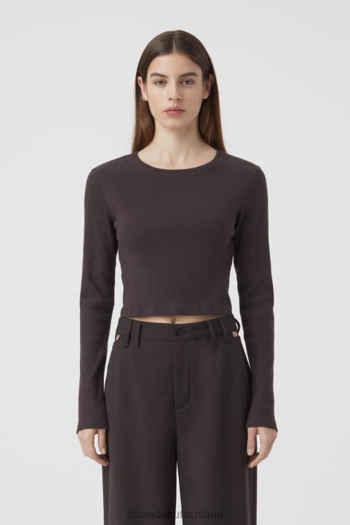 Kleidung Mokka 0RP8Z528 CLOSED kurzes Langarmshirt Frauen