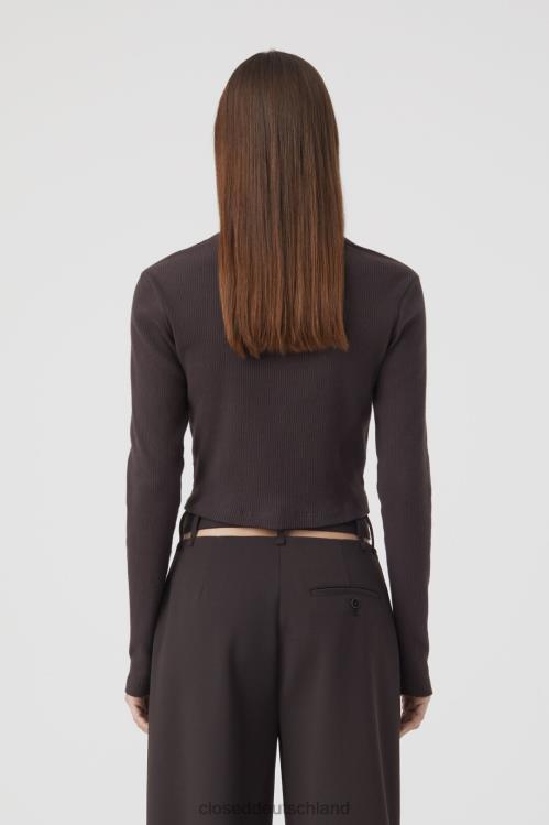 Kleidung Mokka 0RP8Z528 CLOSED kurzes Langarmshirt Frauen