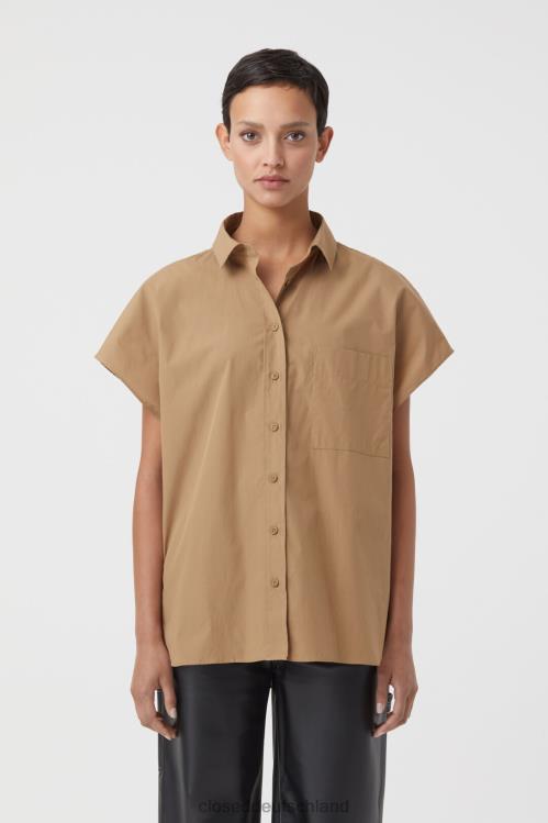 Kleidung Muskatnuss 0RP8Z1612 CLOSED Kurzarmbluse aus Baumwolle Frauen