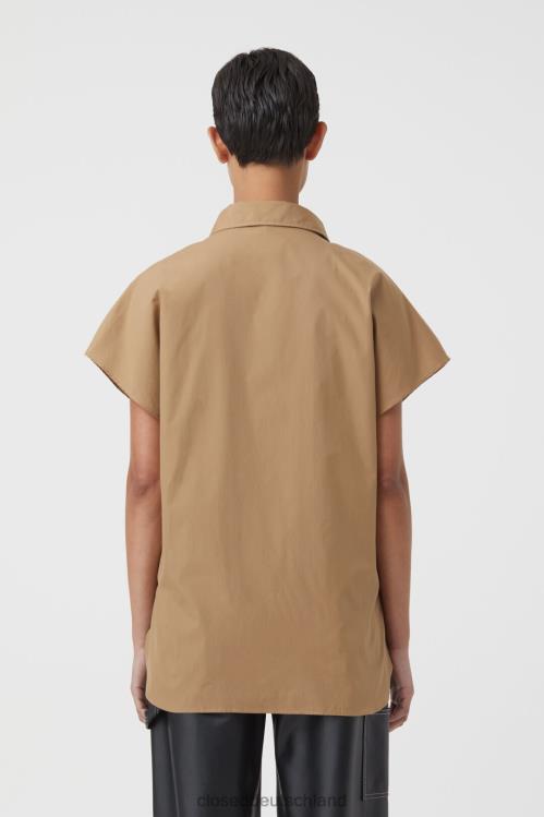 Kleidung Muskatnuss 0RP8Z1612 CLOSED Kurzarmbluse aus Baumwolle Frauen