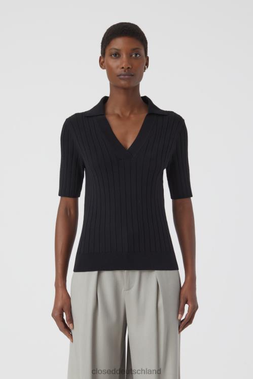 Kleidung Schwarz 0RP8Z1481 CLOSED Gestricktes Poloshirt Frauen