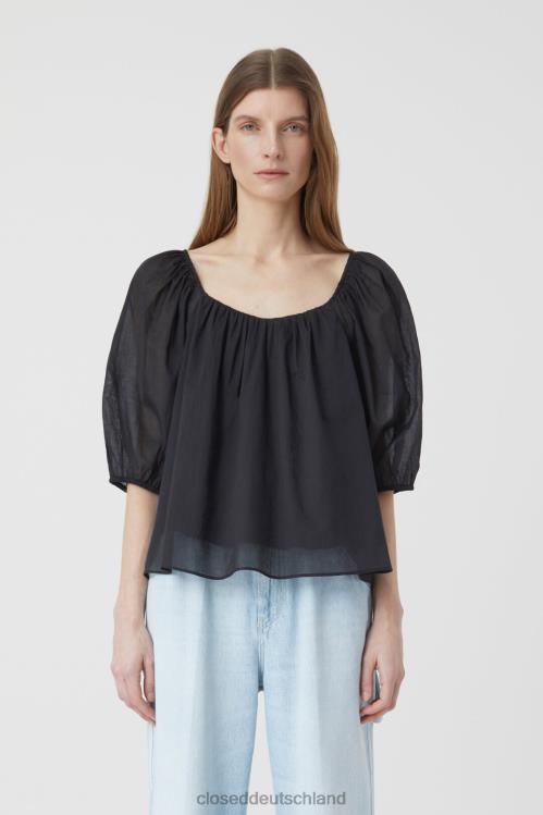 Kleidung Schwarz 0RP8Z1536 CLOSED Bluse aus Baumwoll-Voile Frauen