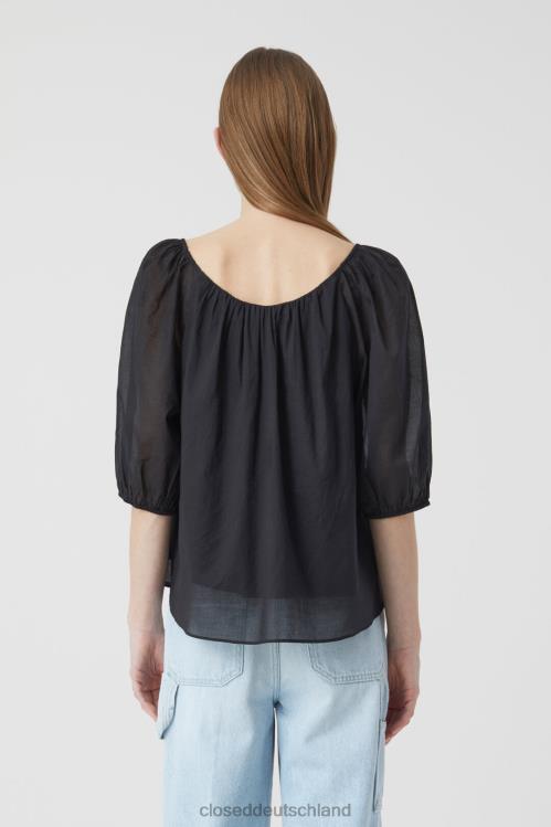 Kleidung Schwarz 0RP8Z1536 CLOSED Bluse aus Baumwoll-Voile Frauen