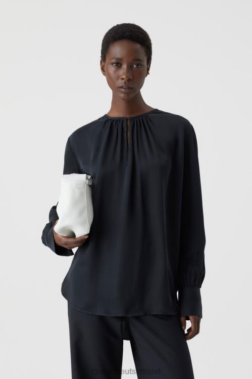 Kleidung Schwarz 0RP8Z1610 CLOSED Cupro-Bluse Frauen