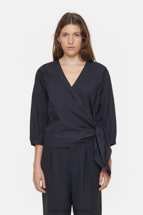 Kleidung Schwarz 0RP8Z430 CLOSED Wickelbluse Frauen