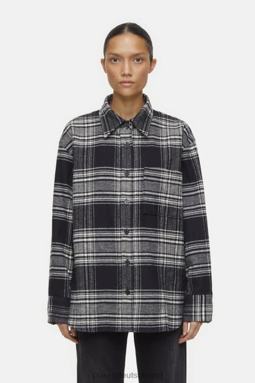 Kleidung Schwarz 0RP8Z431 CLOSED Karierte Hemdbluse Frauen