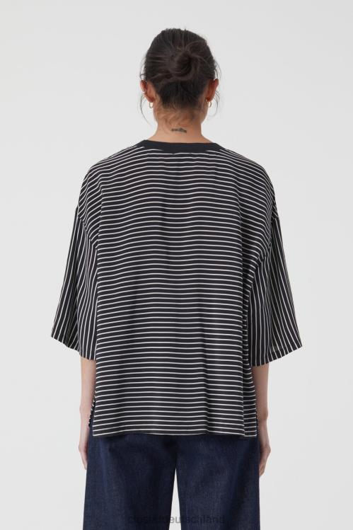 Kleidung Schwarz 0RP8Z454 CLOSED T-Shirt aus Seide Frauen