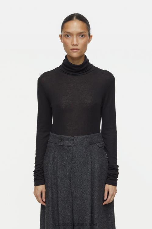 Kleidung Schwarz 0RP8Z513 CLOSED Rollkragen-Langarmshirt Frauen