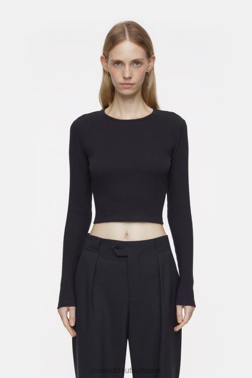 Kleidung Schwarz 0RP8Z524 CLOSED kurzes Langarmshirt Frauen