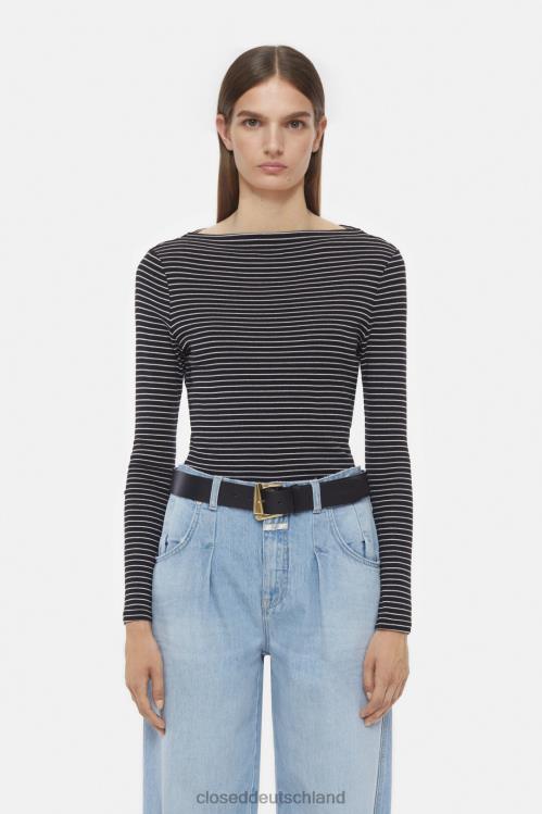 Kleidung Schwarz 0RP8Z555 CLOSED Langarmshirt mit Stehkragen Frauen