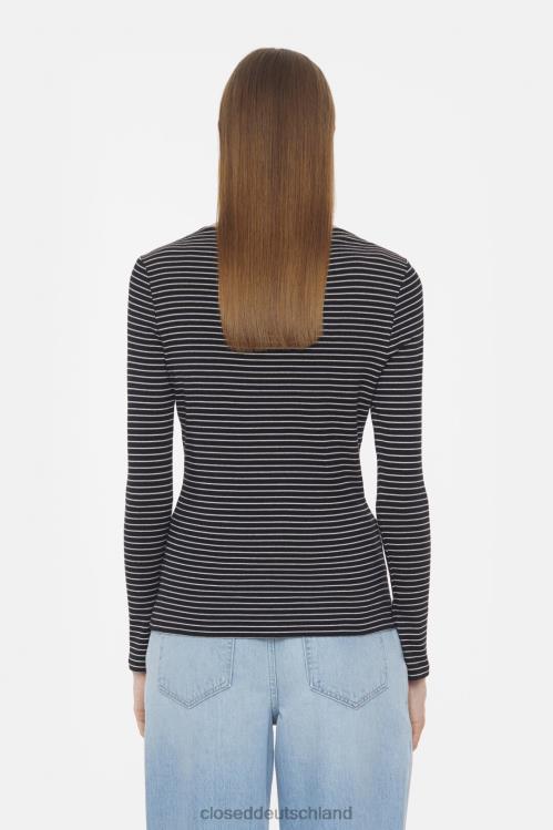 Kleidung Schwarz 0RP8Z555 CLOSED Langarmshirt mit Stehkragen Frauen